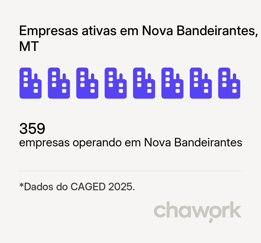 Empresas ativas em Nova Bandeirantes, MT