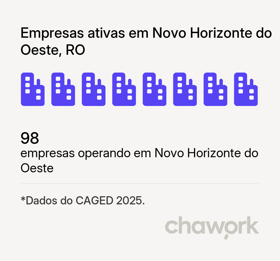Empresas ativas em Novo Horizonte do Oeste, RO