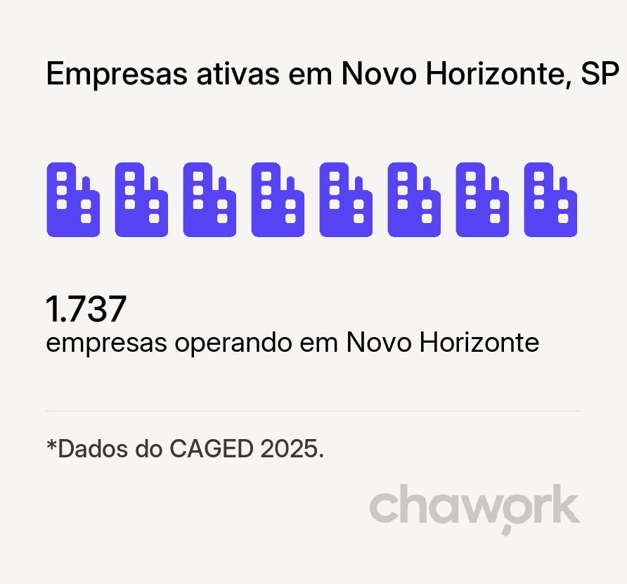 Empresas ativas em Novo Horizonte, SP