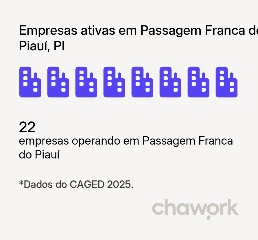 Empresas ativas em Passagem Franca do Piauí, PI