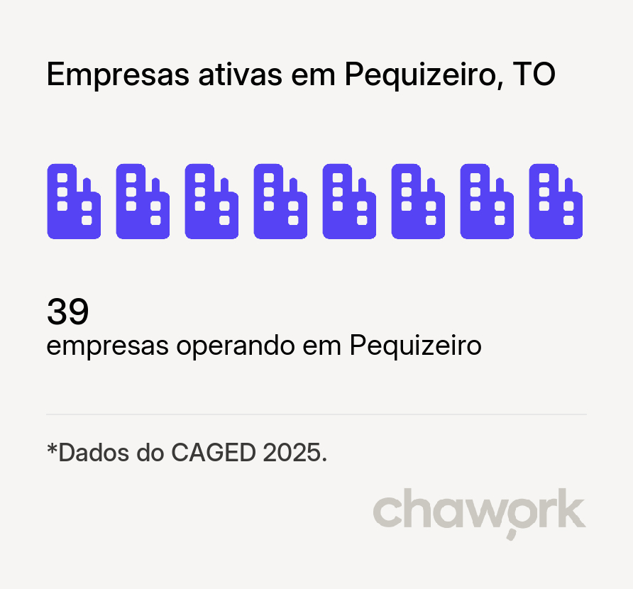 Empresas ativas em Pequizeiro, TO
