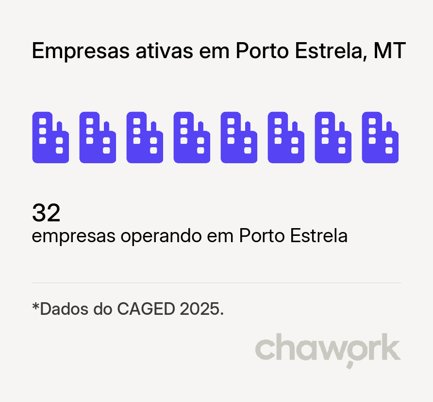 Empresas ativas em Porto Estrela, MT
