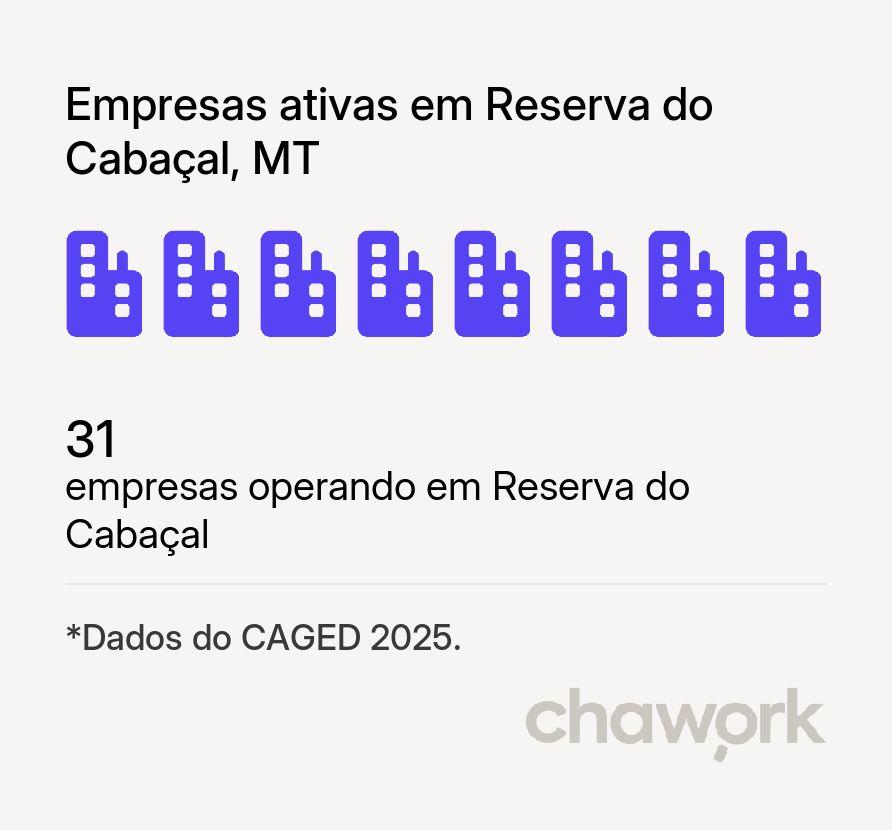 Empresas ativas em Reserva do Cabaçal, MT