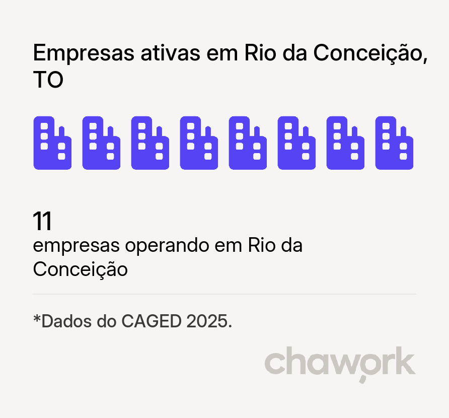 Empresas ativas em Rio da Conceição, TO