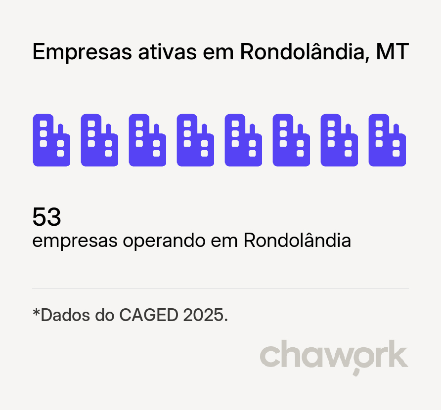 Empresas ativas em Rondolândia, MT