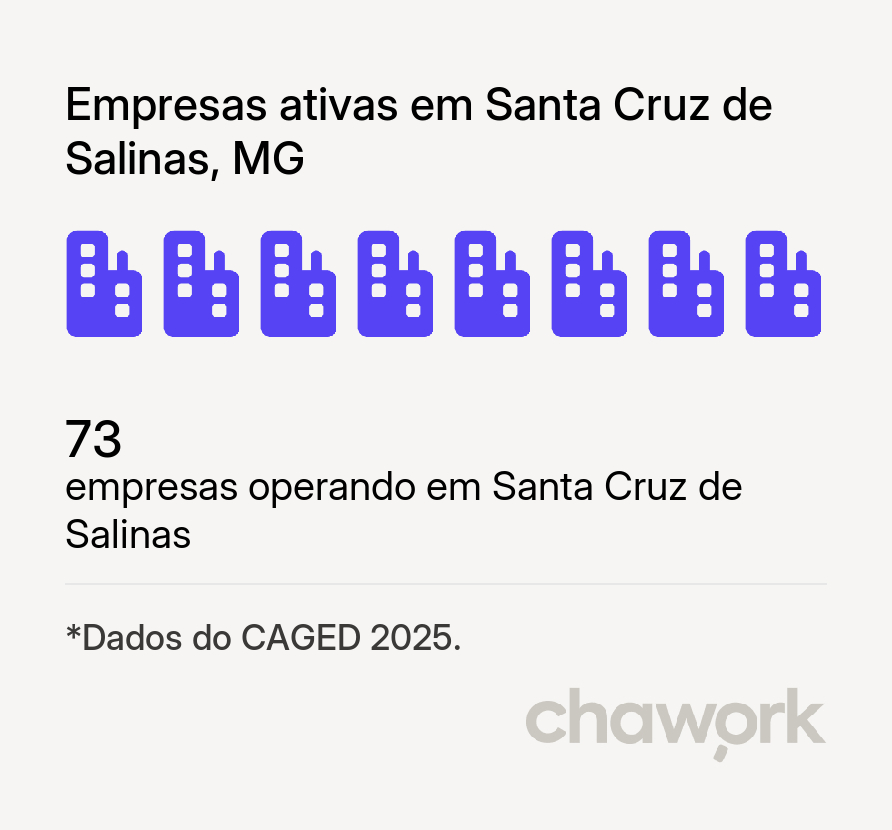 Empresas ativas em Santa Cruz de Salinas, MG