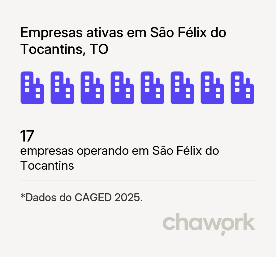 Empresas ativas em São Félix do Tocantins, TO