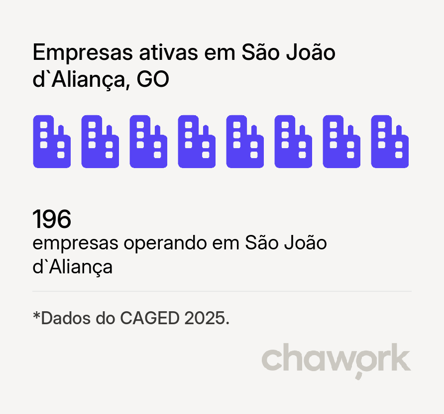Empresas ativas em São João d`Aliança, GO