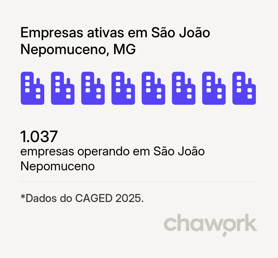 Empresas ativas em São João Nepomuceno, MG