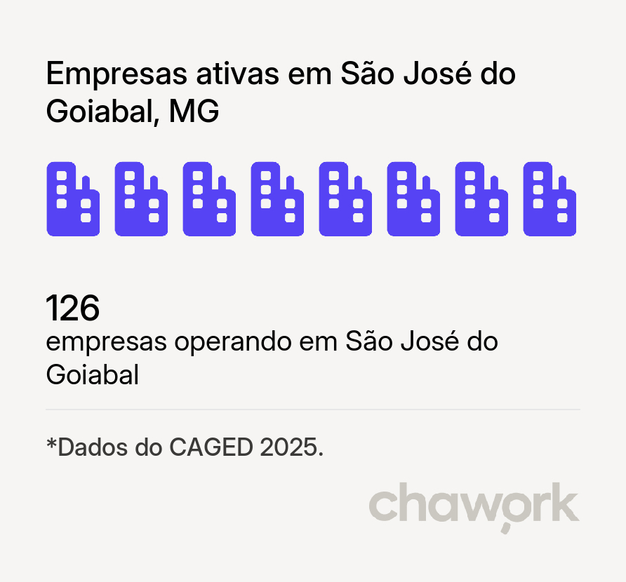 Empresas ativas em São José do Goiabal, MG