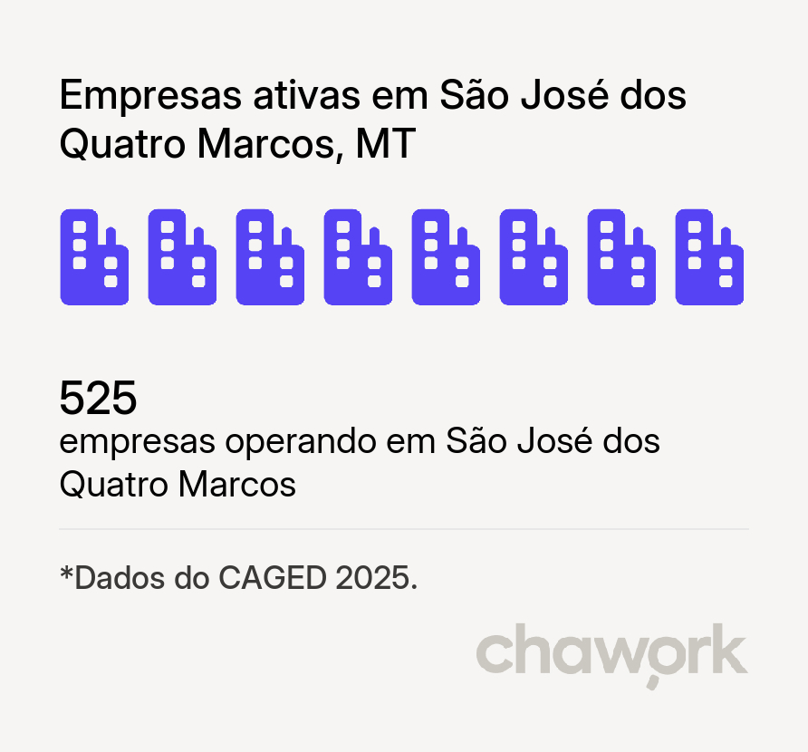 Empresas ativas em São José dos Quatro Marcos, MT