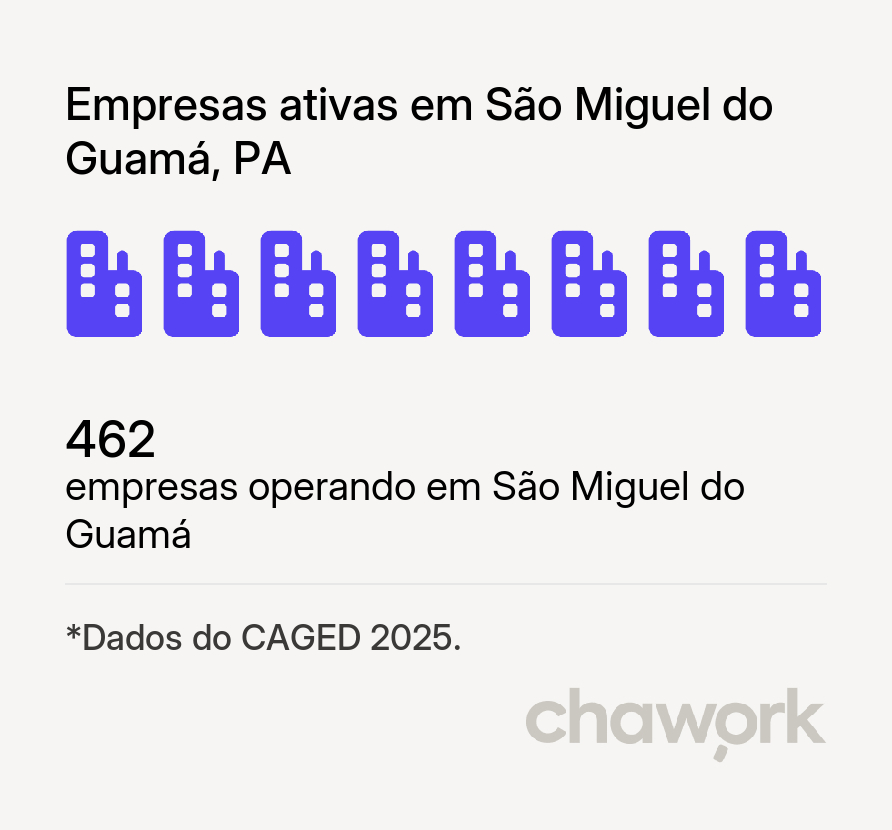 Empresas ativas em São Miguel do Guamá, PA