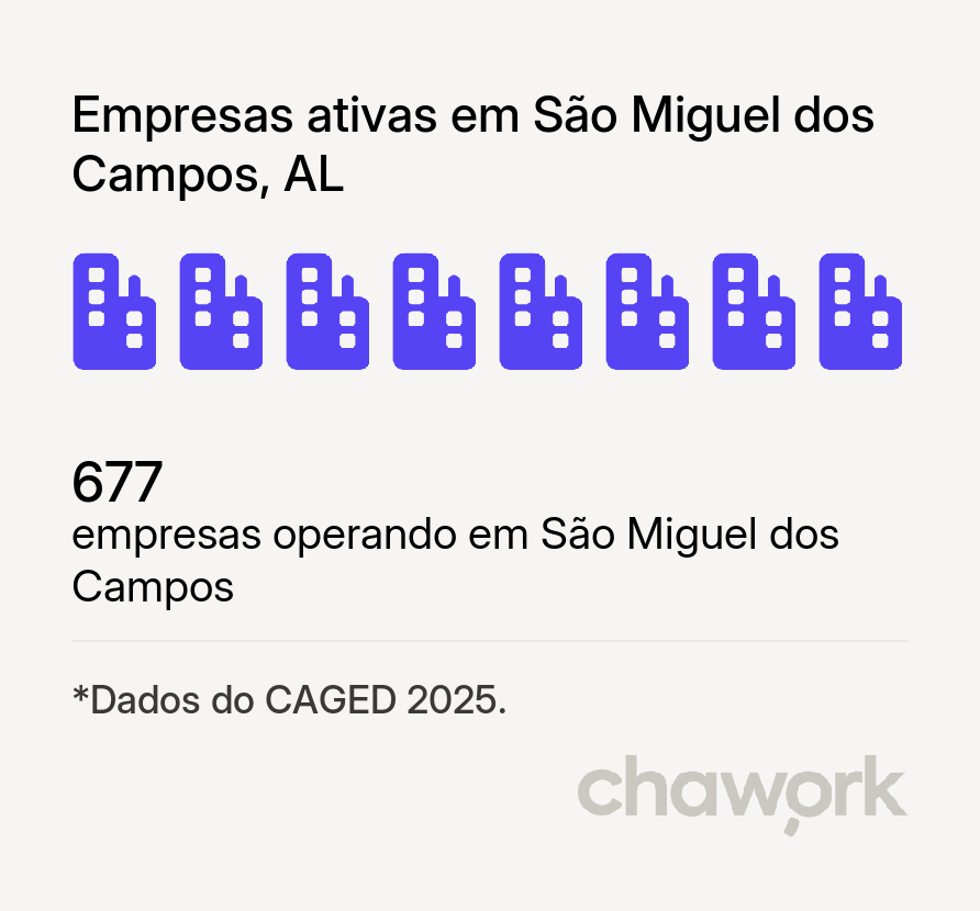 Empresas ativas em São Miguel dos Campos, AL
