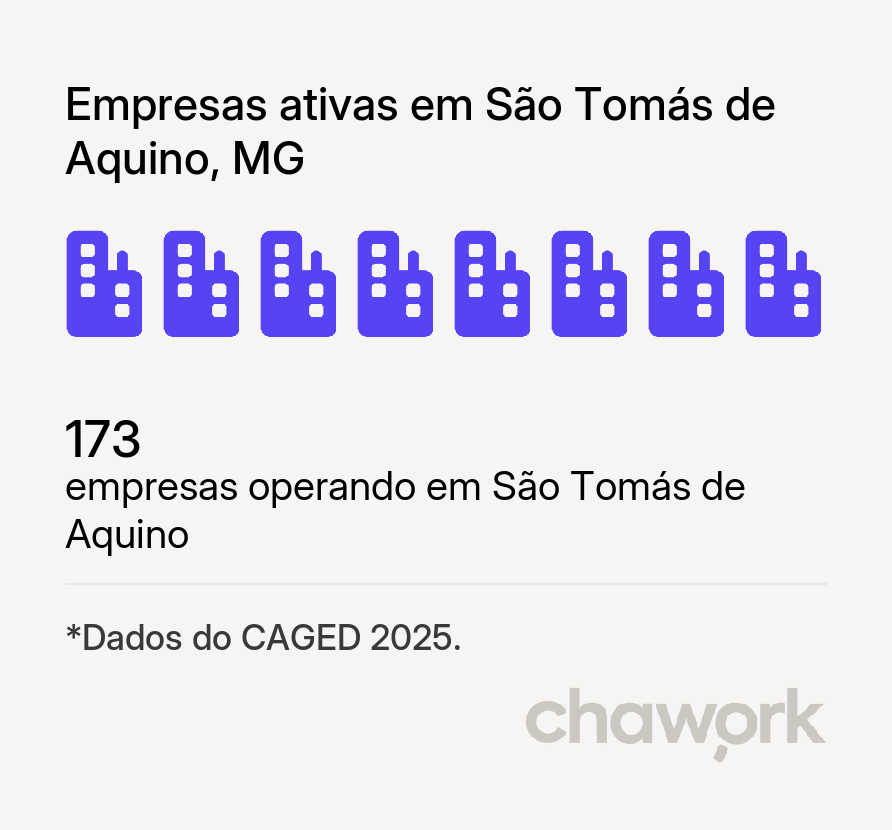 Empresas ativas em São Tomás de Aquino, MG