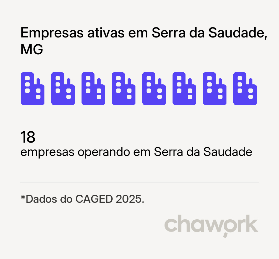 Empresas ativas em Serra da Saudade, MG
