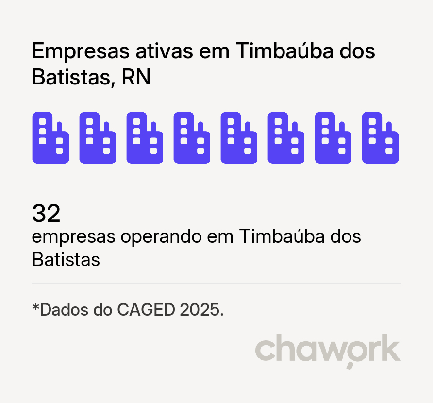 Empresas ativas em Timbaúba dos Batistas, RN