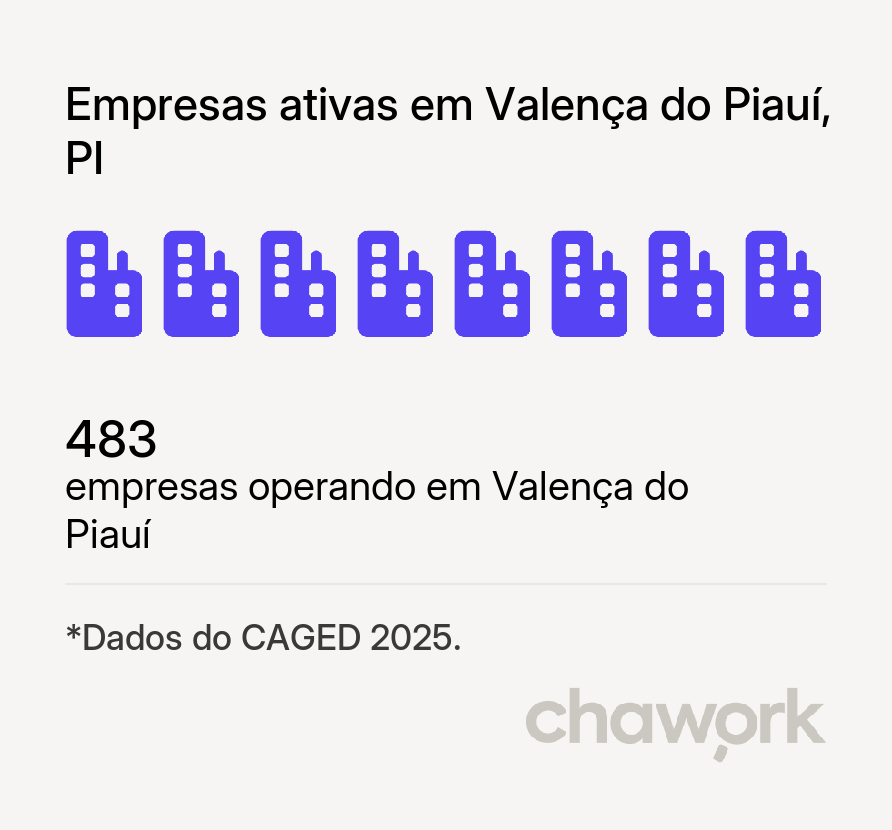 Empresas ativas em Valença do Piauí, PI