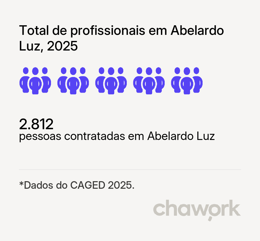 Total de profissionais contratados em Abelardo Luz, SC