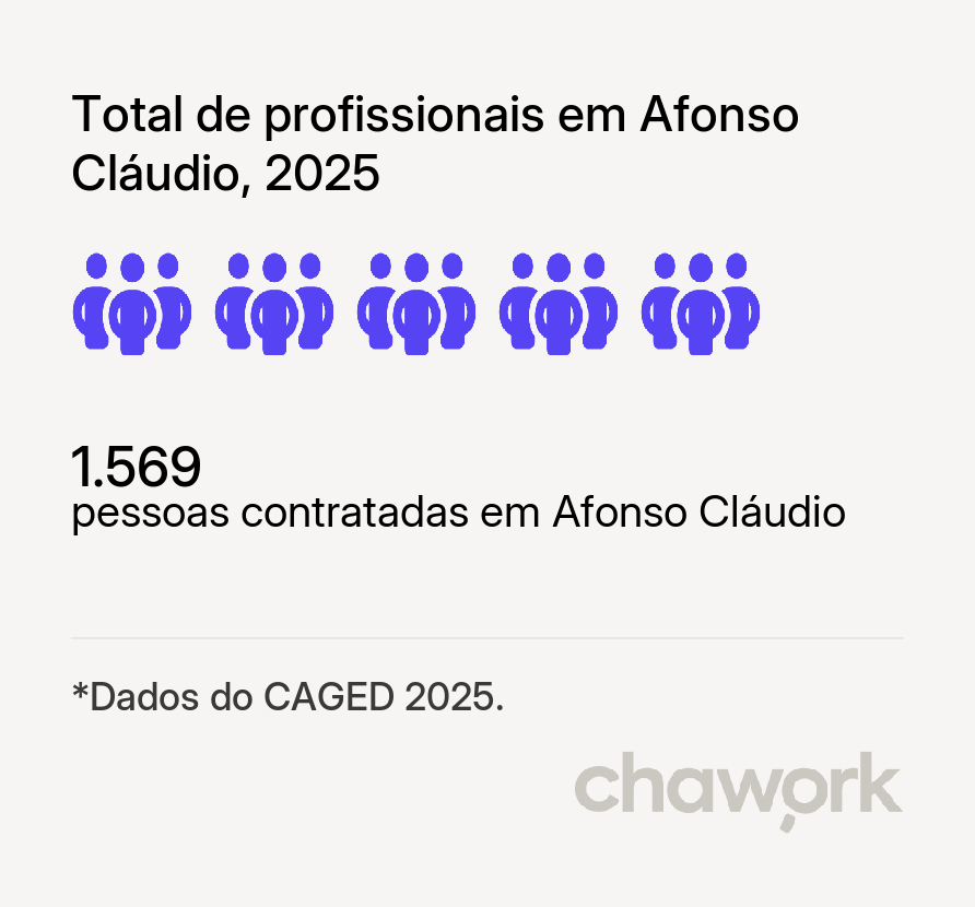 Total de profissionais contratados em Afonso Cláudio, ES