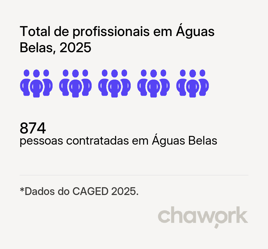 Total de profissionais contratados em Águas Belas, PE