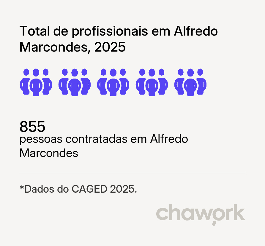 Total de profissionais contratados em Alfredo Marcondes, SP