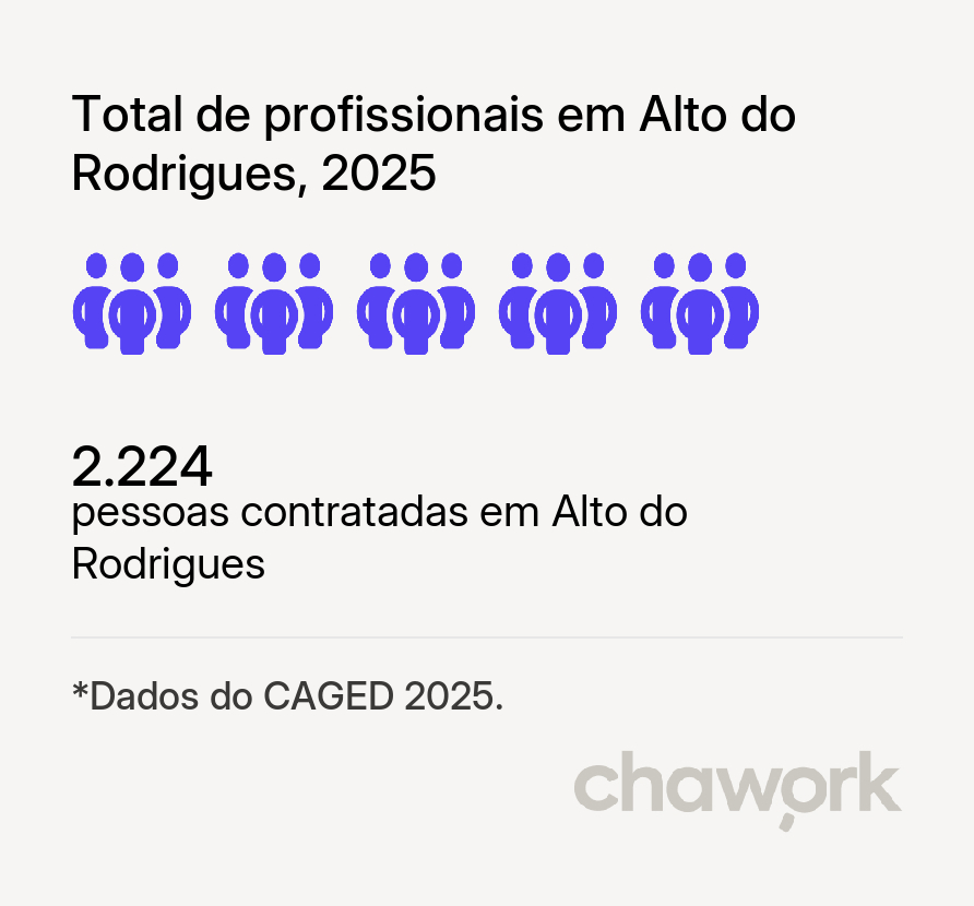 Total de profissionais contratados em Alto do Rodrigues, RN