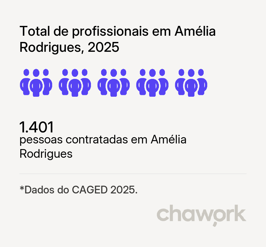 Total de profissionais contratados em Amélia Rodrigues, BA