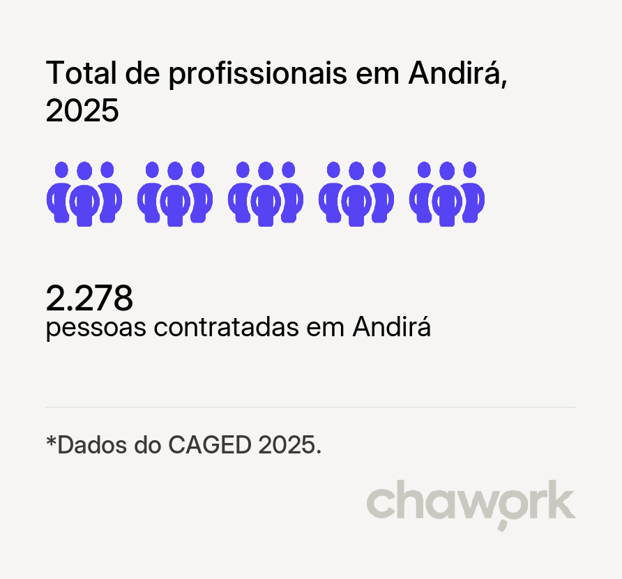 Total de profissionais contratados em Andirá, PR