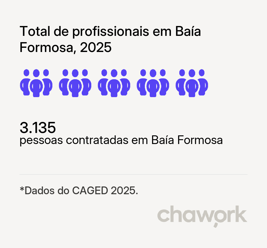 Total de profissionais contratados em Baía Formosa, RN