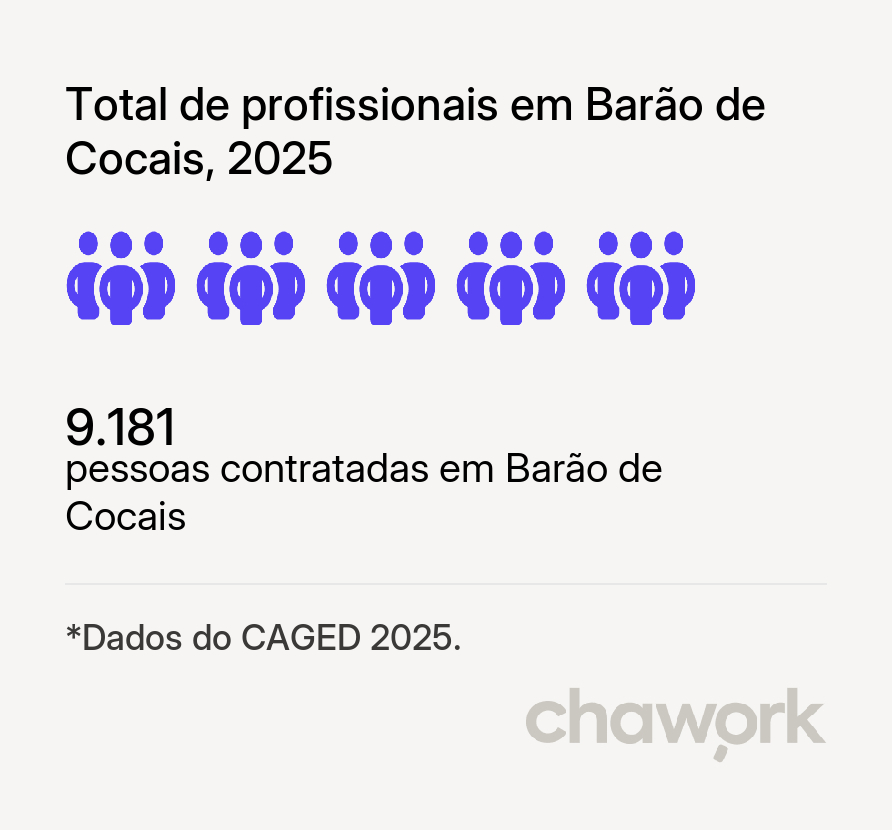 Total de profissionais contratados em Barão de Cocais, MG