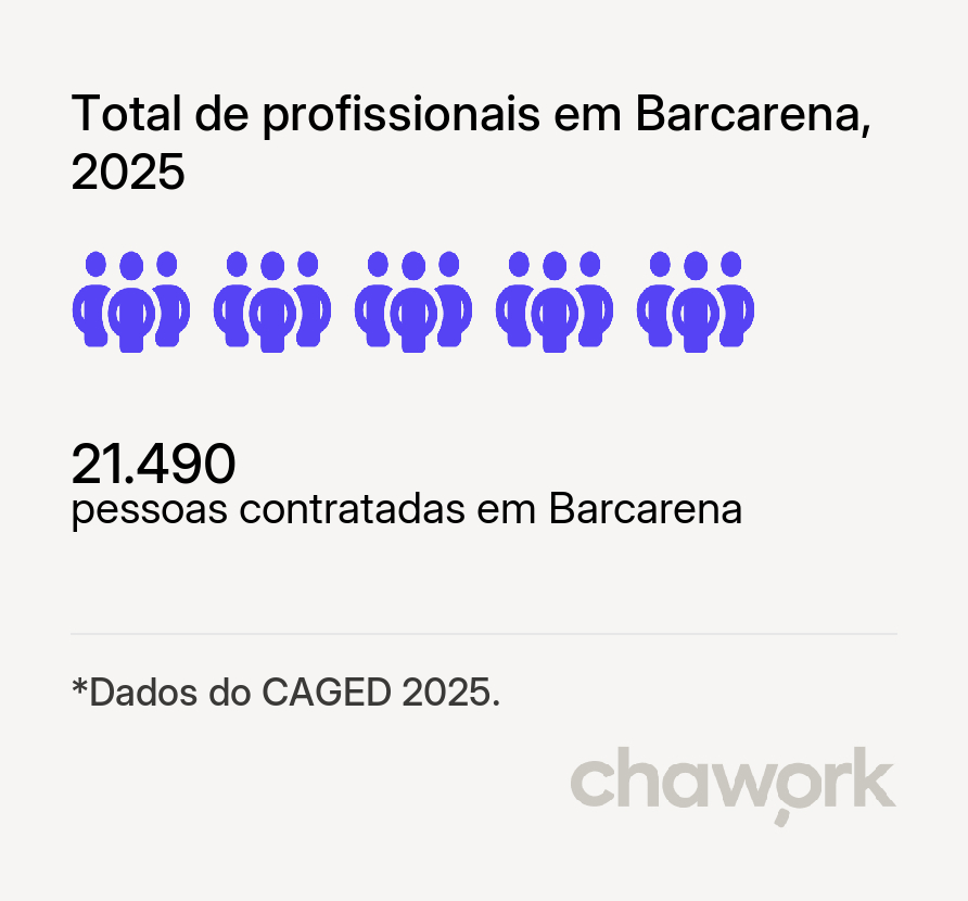 Total de profissionais contratados em Barcarena, PA