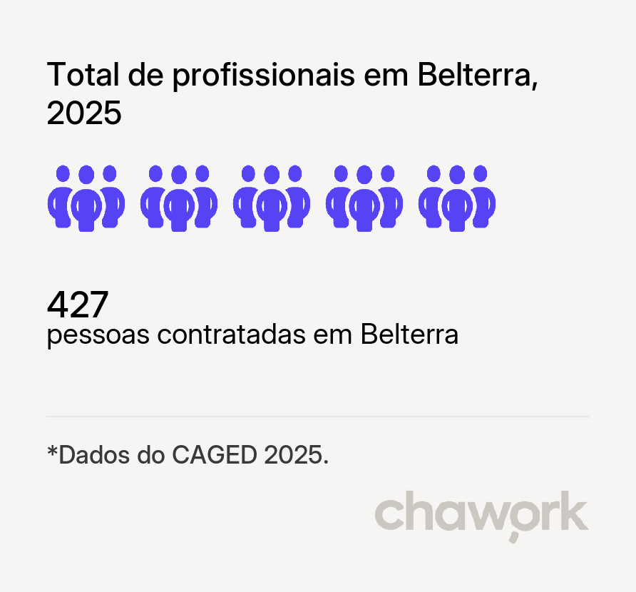 Total de profissionais contratados em Belterra, PA