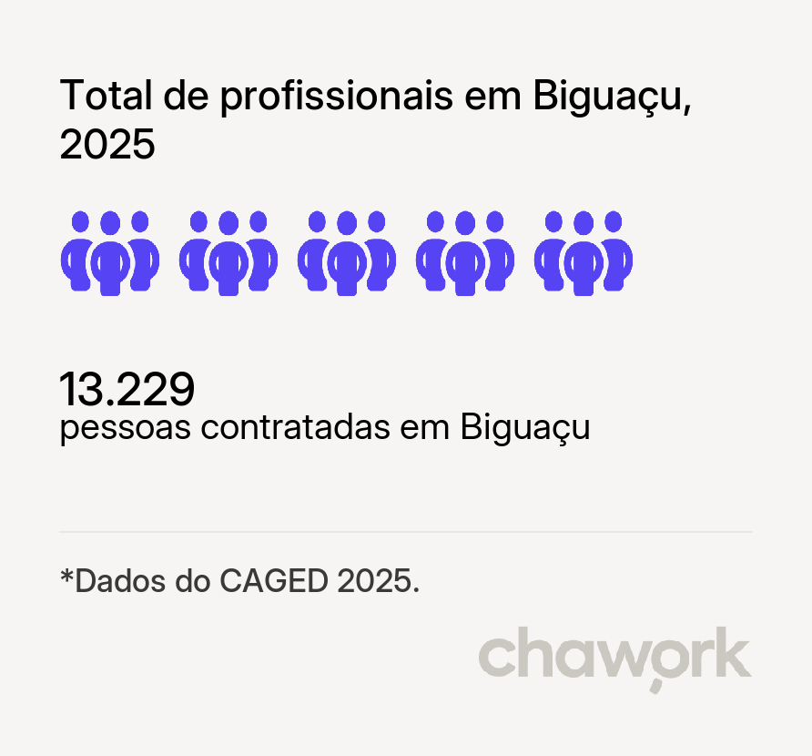 Total de profissionais contratados em Biguaçu, SC