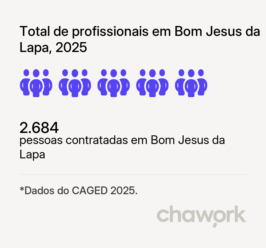 Total de profissionais contratados em Bom Jesus da Lapa, BA