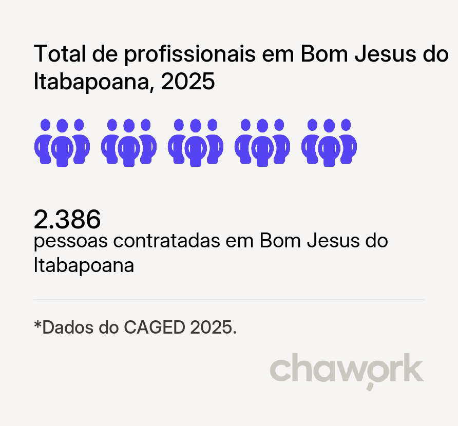 Total de profissionais contratados em Bom Jesus do Itabapoana, RJ