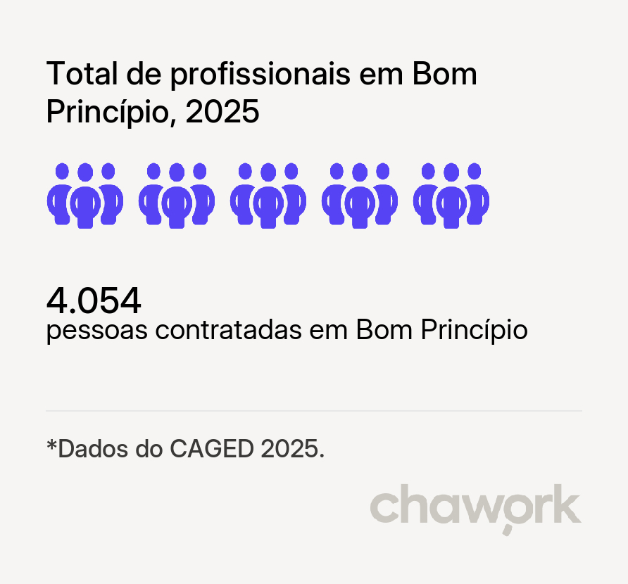 Total de profissionais contratados em Bom Princípio, RS