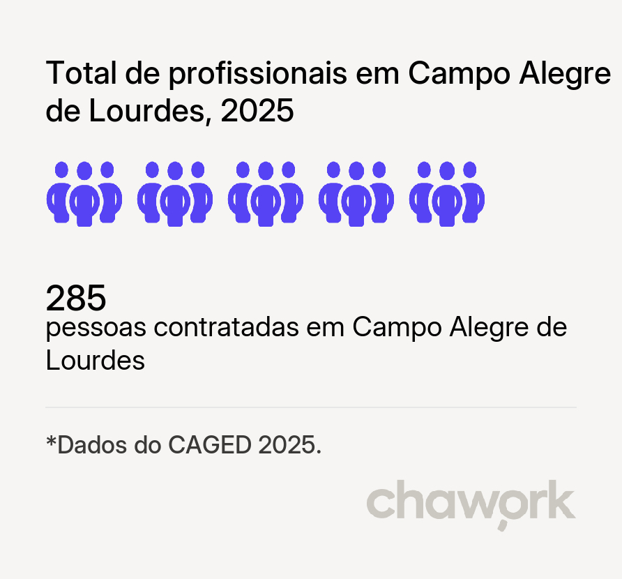 Total de profissionais contratados em Campo Alegre de Lourdes, BA