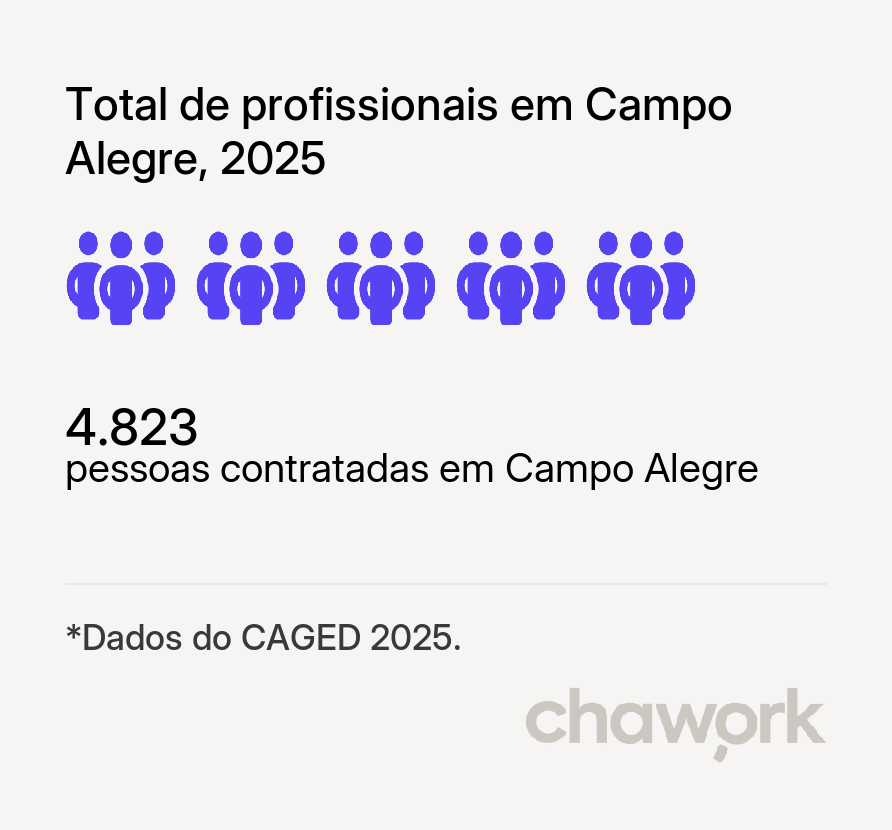 Total de profissionais contratados em Campo Alegre, SC