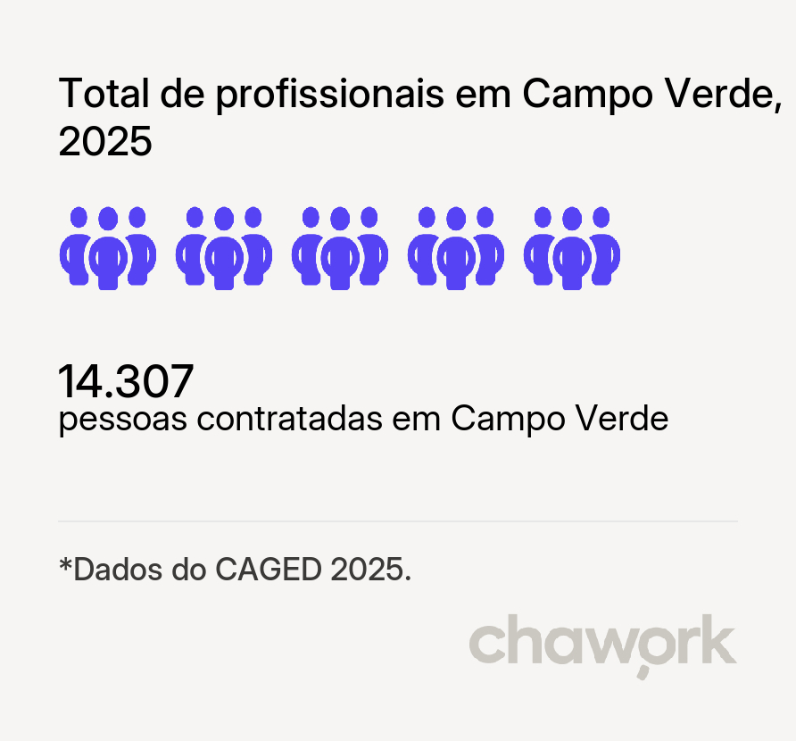 Total de profissionais contratados em Campo Verde, MT