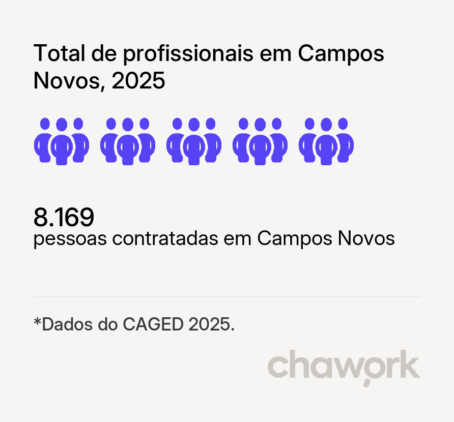 Total de profissionais contratados em Campos Novos, SC