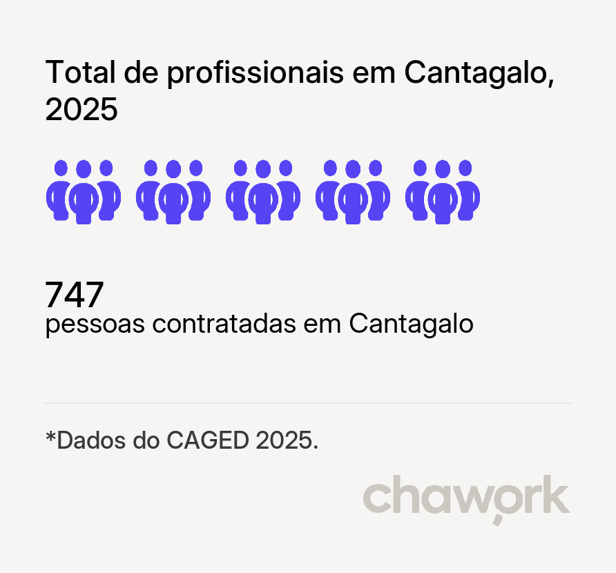 Total de profissionais contratados em Cantagalo, RJ