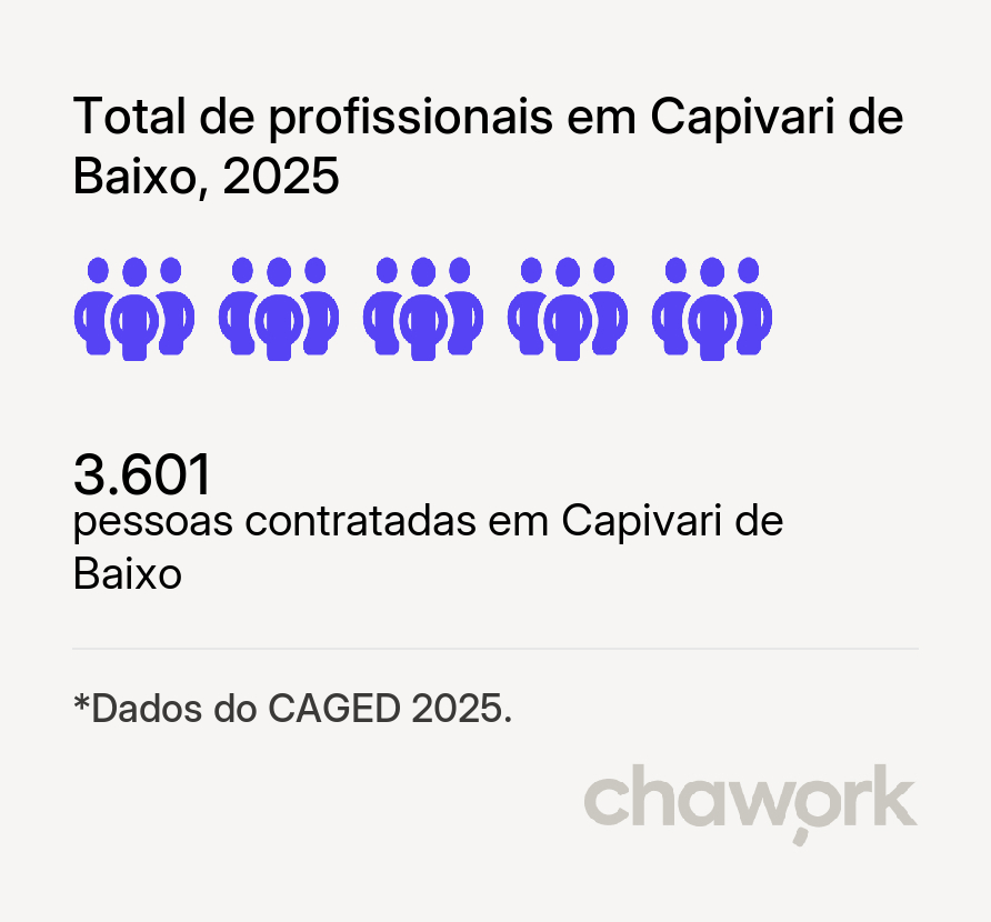 Total de profissionais contratados em Capivari de Baixo, SC