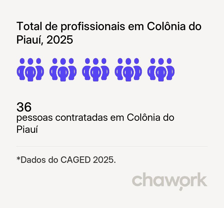 Total de profissionais contratados em Colônia do Piauí, PI