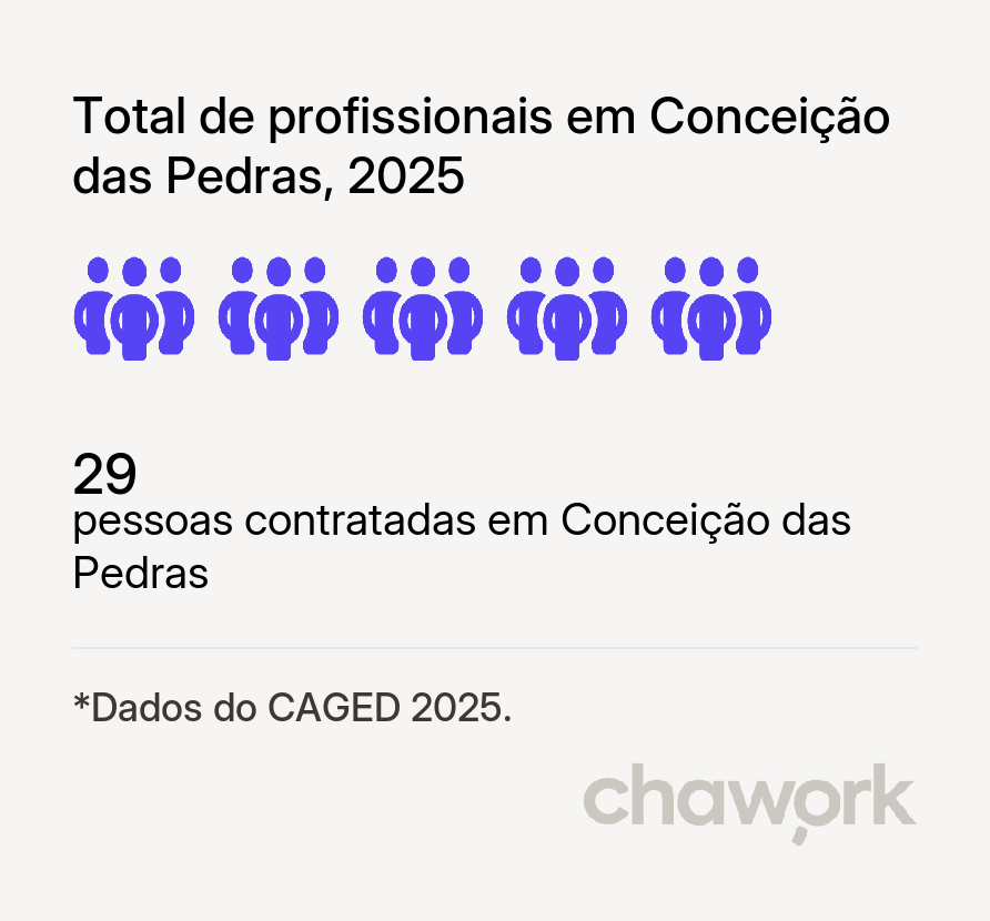 Total de profissionais contratados em Conceição das Pedras, MG