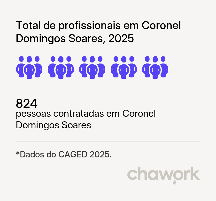 Total de profissionais contratados em Coronel Domingos Soares, PR