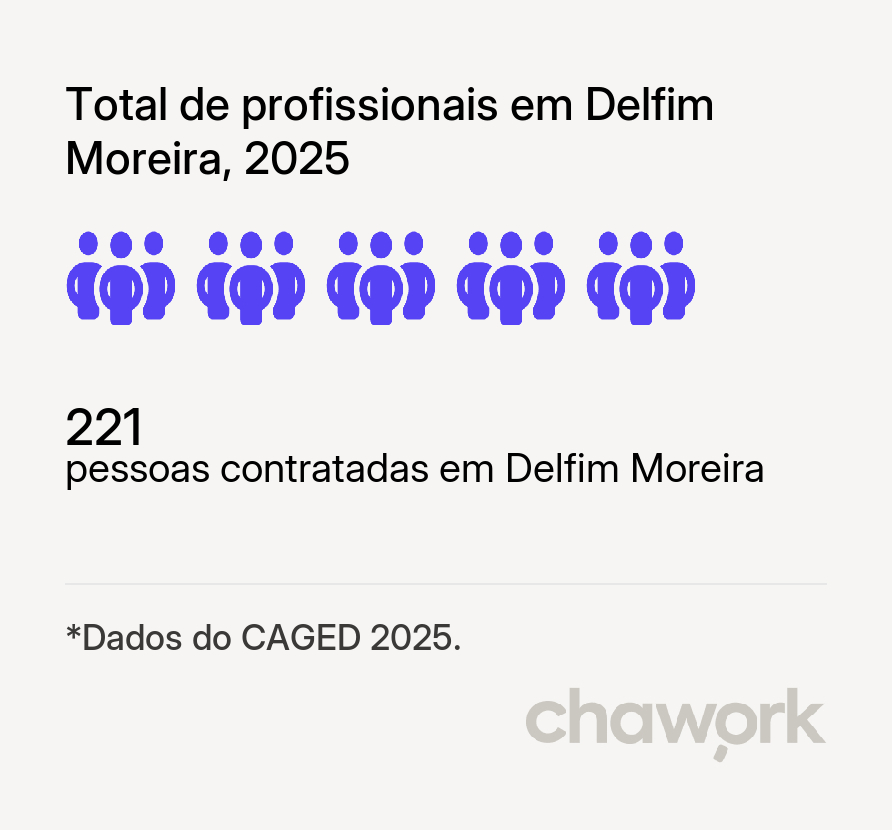 Total de profissionais contratados em Delfim Moreira, MG