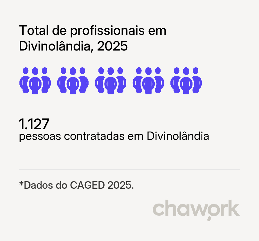 Total de profissionais contratados em Divinolândia, SP