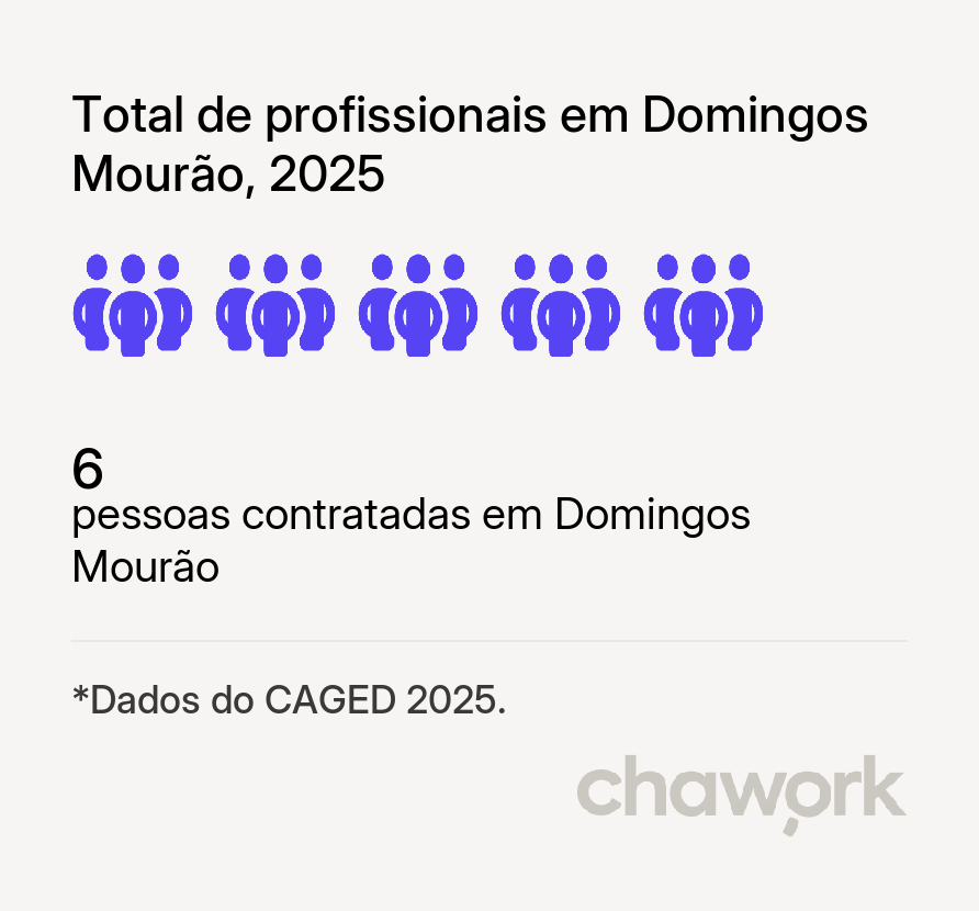 Total de profissionais contratados em Domingos Mourão, PI