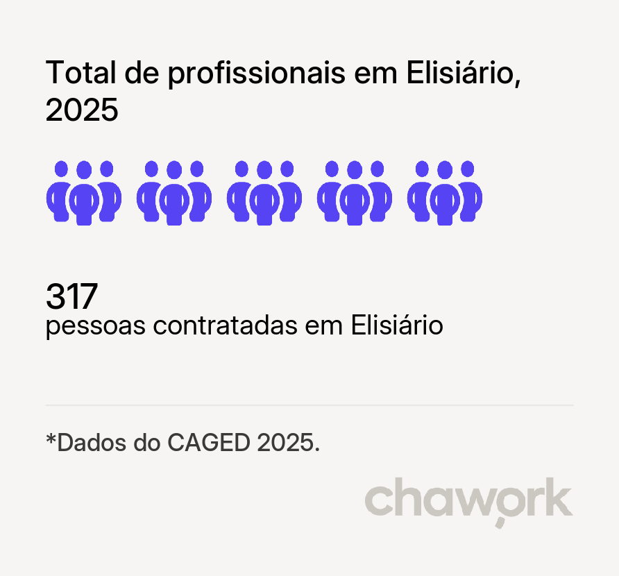 Total de profissionais contratados em Elisiário, SP
