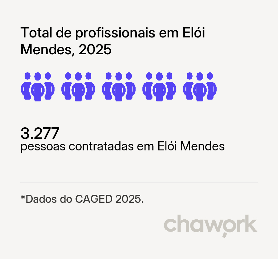 Total de profissionais contratados em Elói Mendes, MG